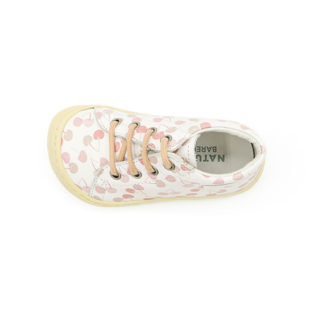 Naturino Barefoot Orec con cordones, cerezas blancas y rosas