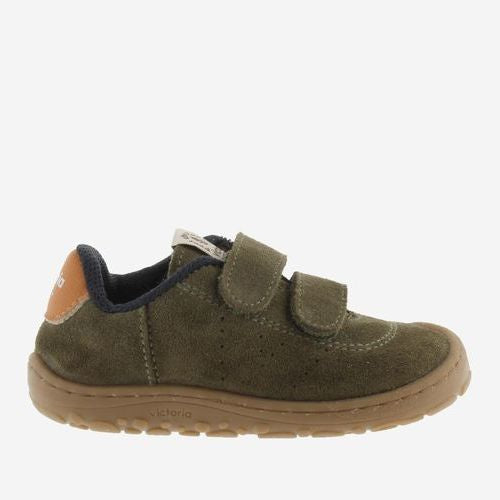 Victoria Barefoot Bosco Velcros Suede Kaki