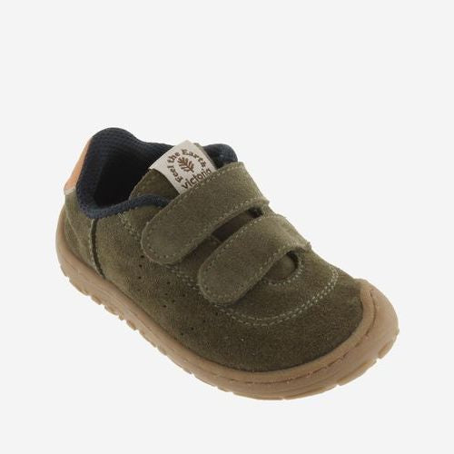 Victoria Barefoot Bosco Velcros Suede Kaki