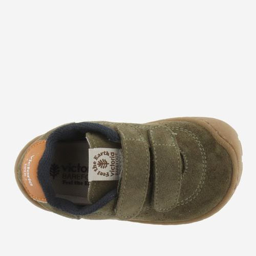 Victoria Barefoot Bosco Velcros Suede Kaki